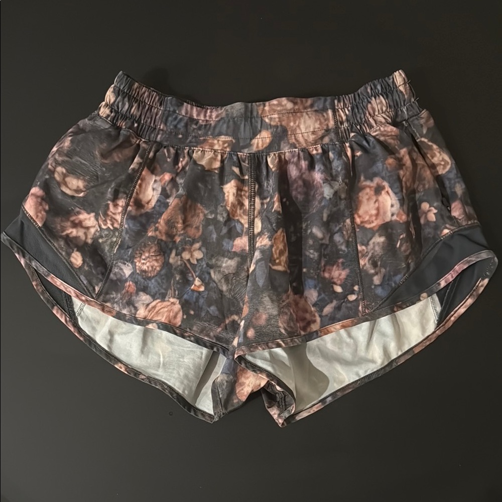 Lulu Townsend Floral Athletic Shorts - Black and Brown